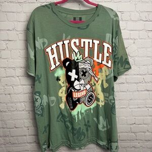 Hustle Legend creepy bear graphic tee men's size 3XL retro streetwear rare